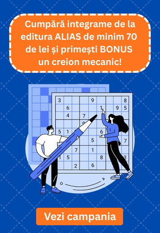 Cumpara integrame de la editura ALIAS in valoare de minim 70 de lei si primesti BONUS un creion mecanic.